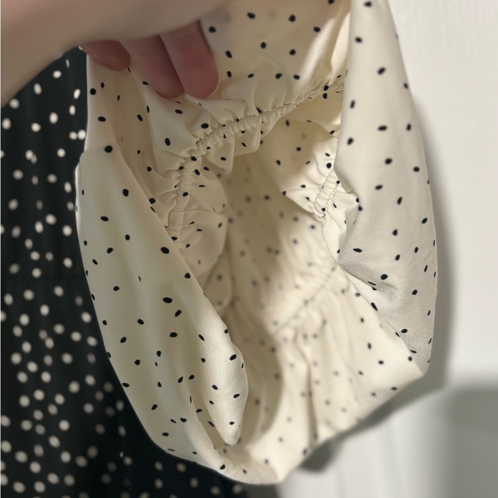 Torrid Black and Cream Asymmetrical Polka Dot Dress - Picture 5 of 5